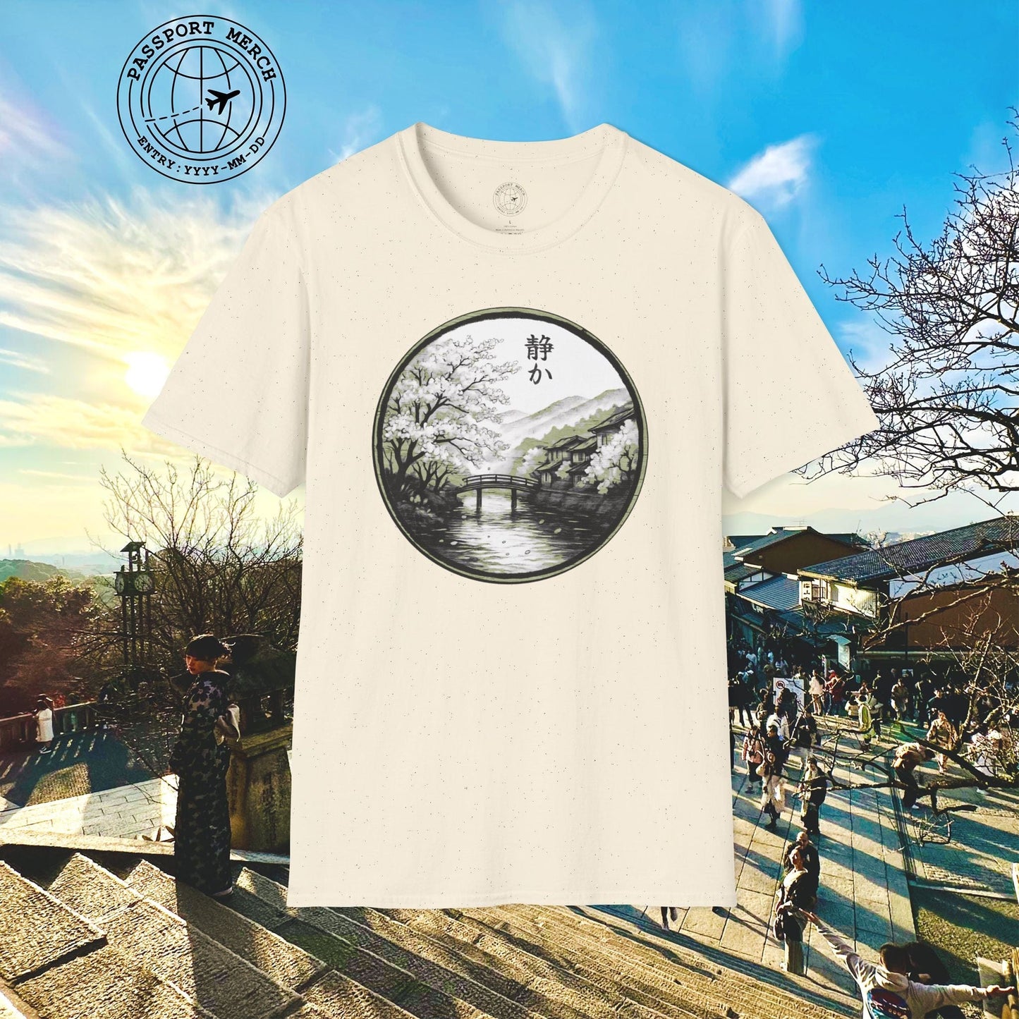Monochrome Shizuka (Tranquil), Japan T-Shirt