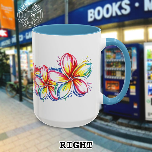 Neon Art Plumeria Rainbow, Hawaii 15oz Mug