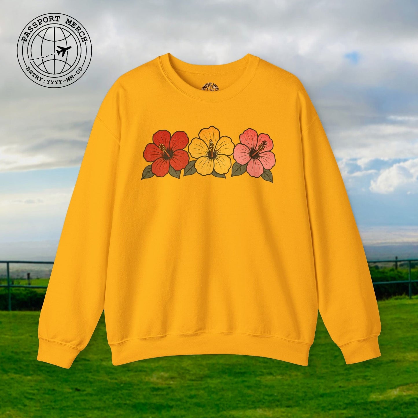 Three Vintage Hibiscus, Hawaii Crewneck