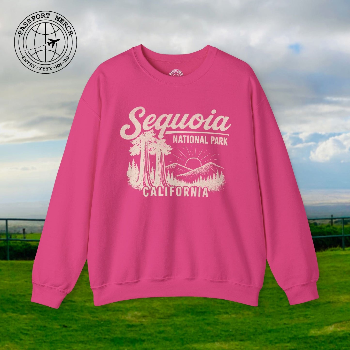 Sequoia National Park Vintage Monochrome, California Crewneck
