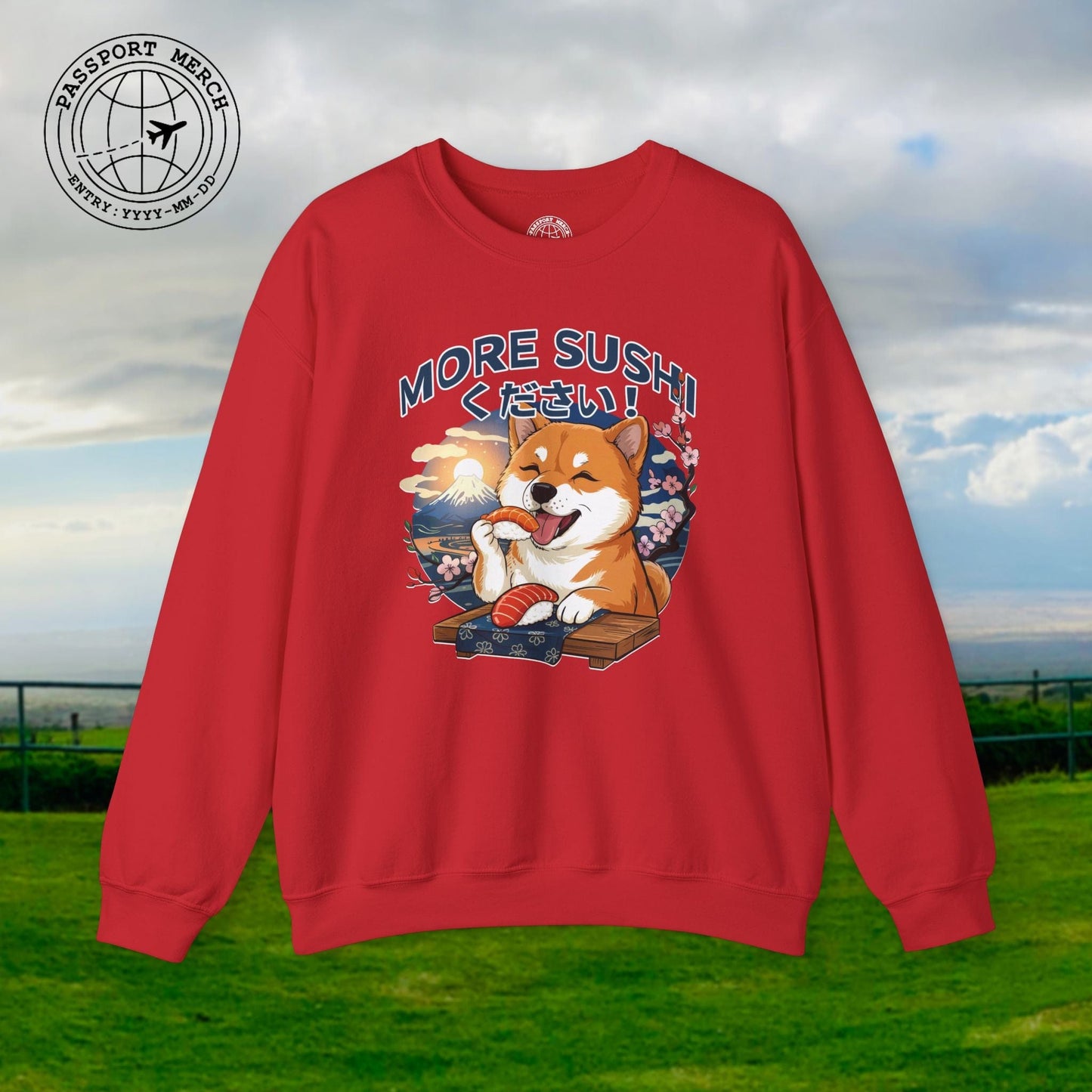 Shiba Inu, More Sushi Please! Japan Crewneck