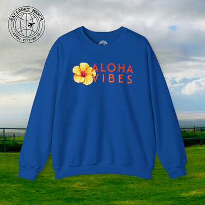 Sun-Kissed Hibiscus Aloha Vibes, Hawaii Crewneck