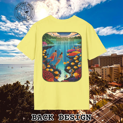 Discover Hanauma Bay, Hawaii, Back Print T-Shirt