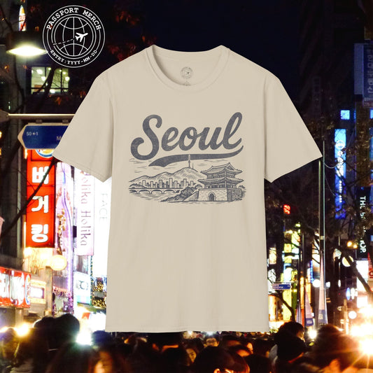Monochrome Dreams of Seoul Korea T-Shirt