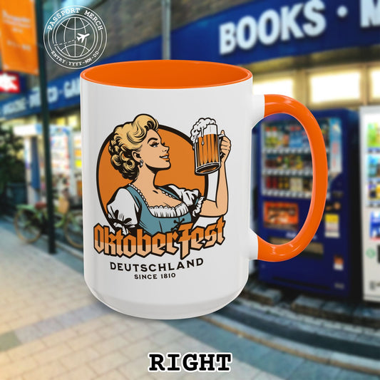 Vintage Oktoberfest Beer Maiden, Germany 15oz Mug