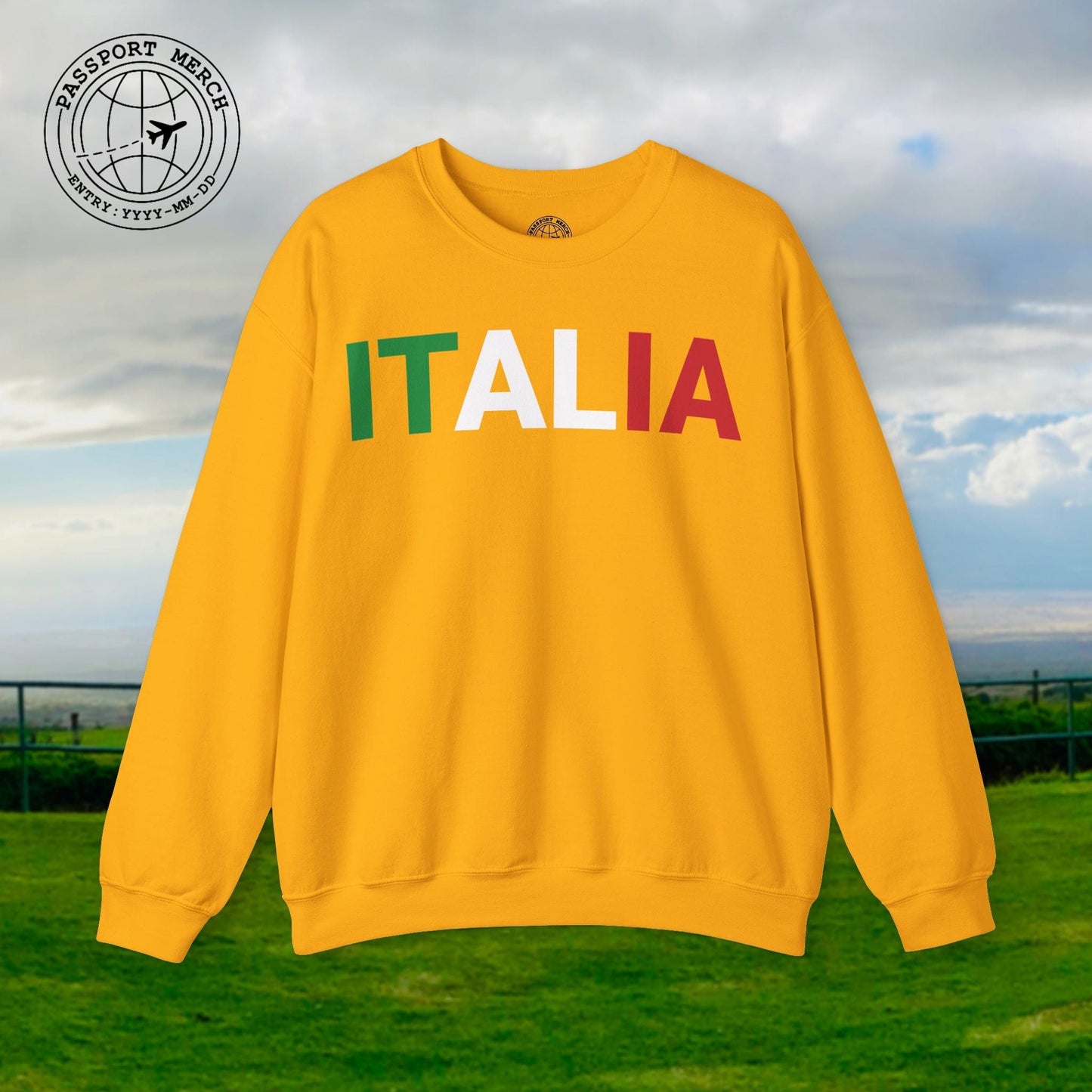 Italia Patriotism Italy Letter Flag Crewneck