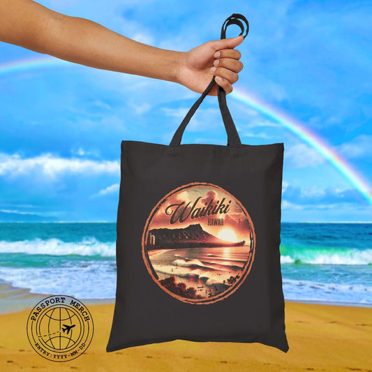 Vintage Nostalgia, Waikiki, Hawaii Tote Bag