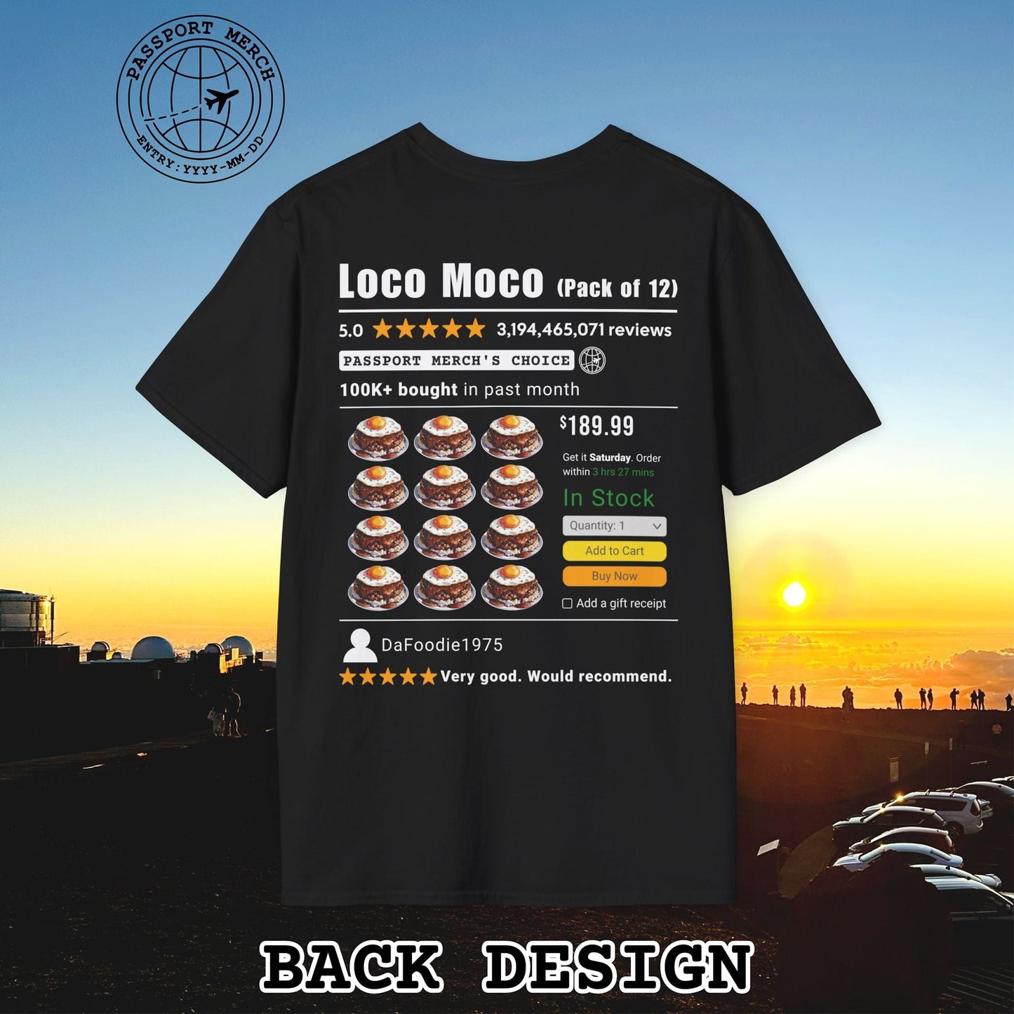 Loco Moco (5-Star Buy Now Edition), Hawaii, Back Print T-Shirt
