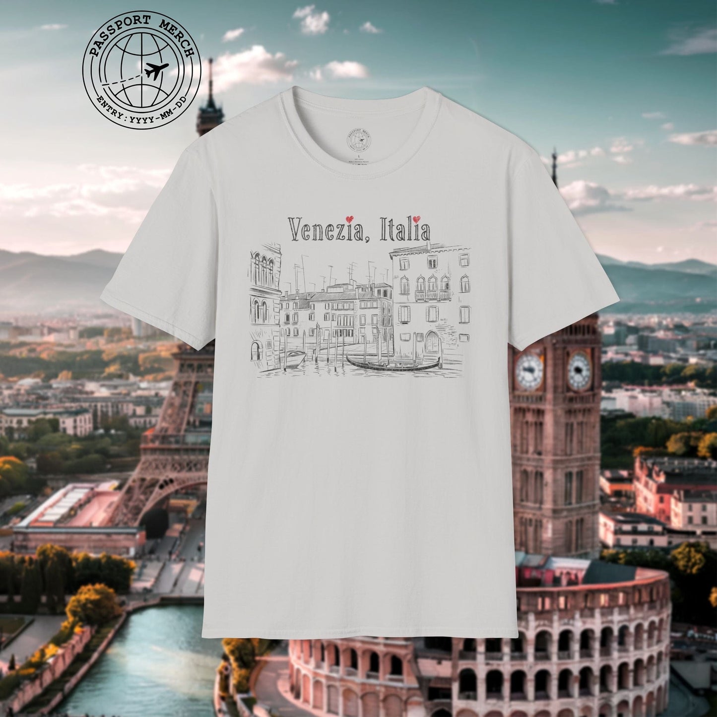 Monochrome Dreams of Venice Italy T-Shirt