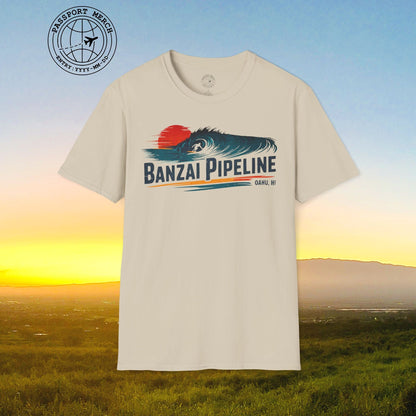 Banzai Pipeline, Oahu, Hawaii - Vibrant Surf Retro T-Shirt