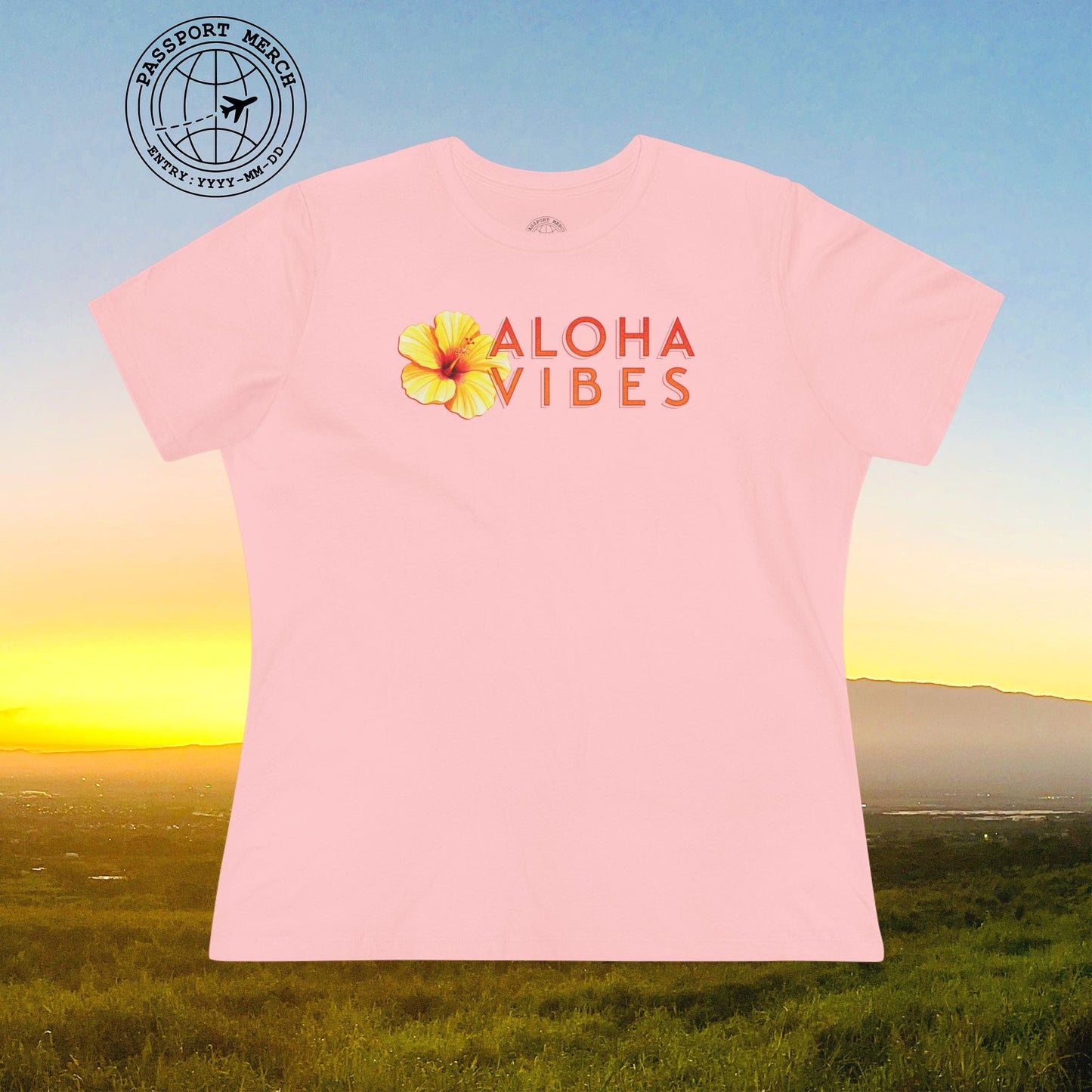 Sun-Kissed Hibiscus Aloha Vibes, Hawaii, Womens Fit T-Shirt
