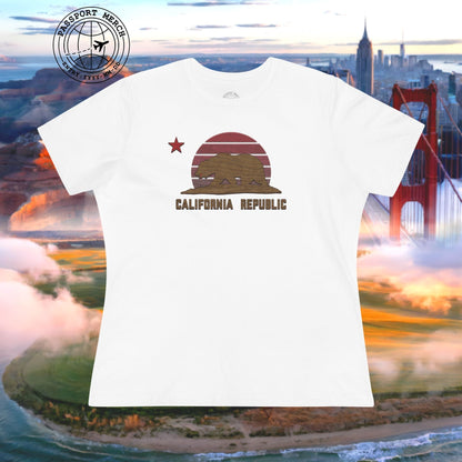 Woodworked Flag of California, Womens Fit T-Shirt