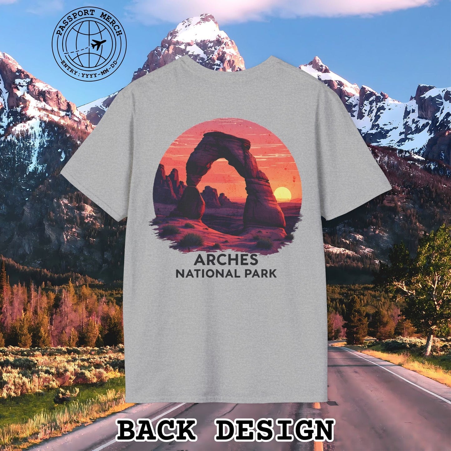 Arches National Park, Utah, Back Print T-Shirt