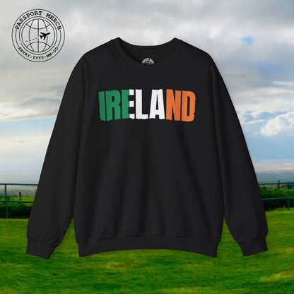 Vintage Ireland Patriotism Letter Flag Crewneck