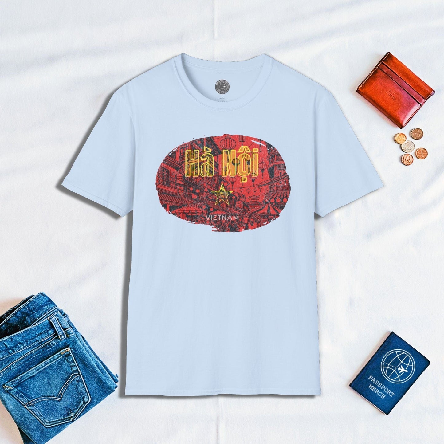 Hanoi Vietnam Vintage Streets Flag T-Shirt