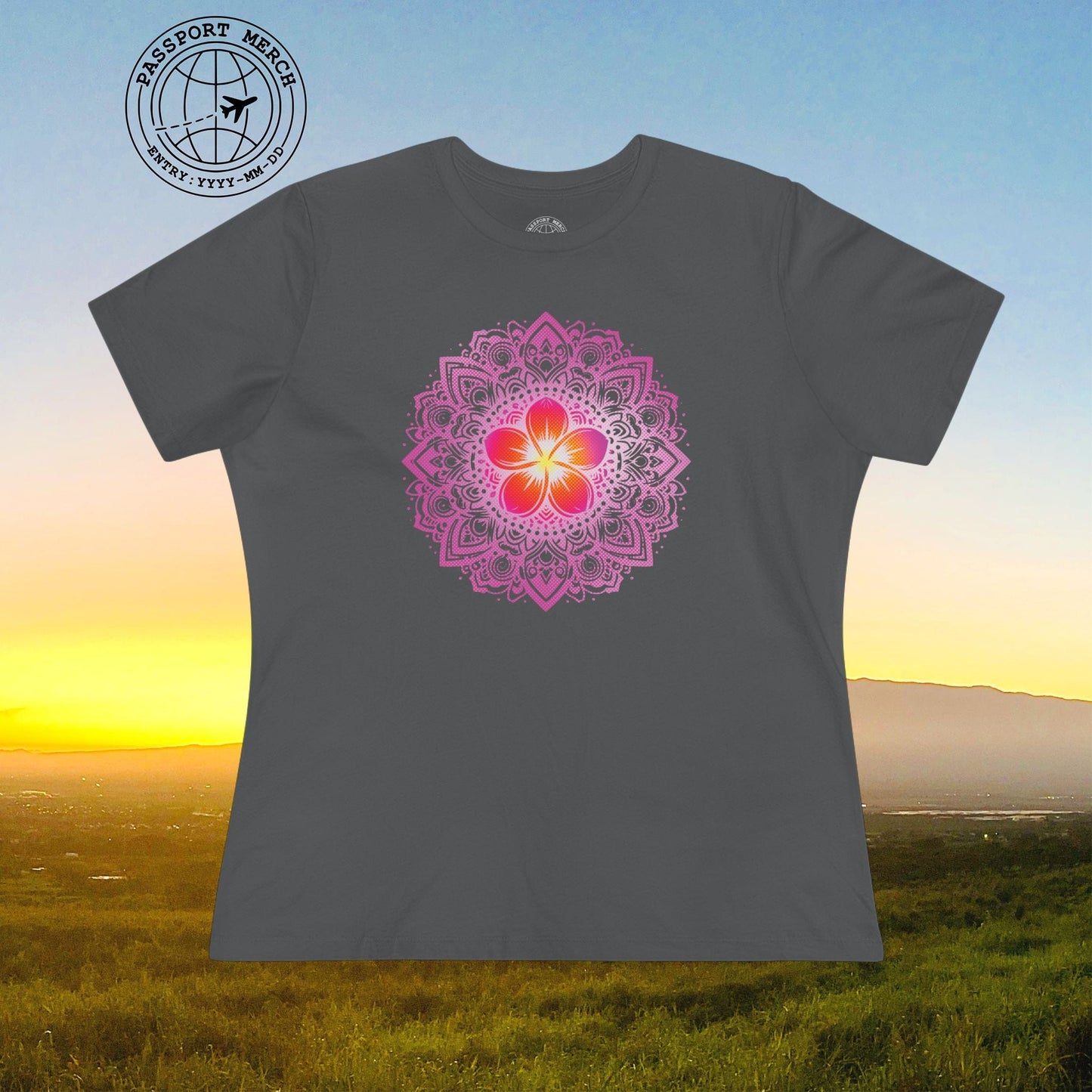 Hawaiian Plumeria Mandala, Womens Fit T-Shirt