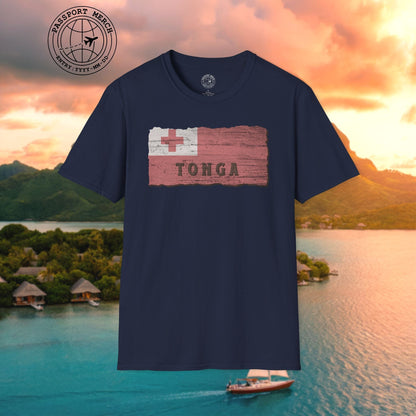Kingdom of Tonga Woodworked Flag T-Shirt