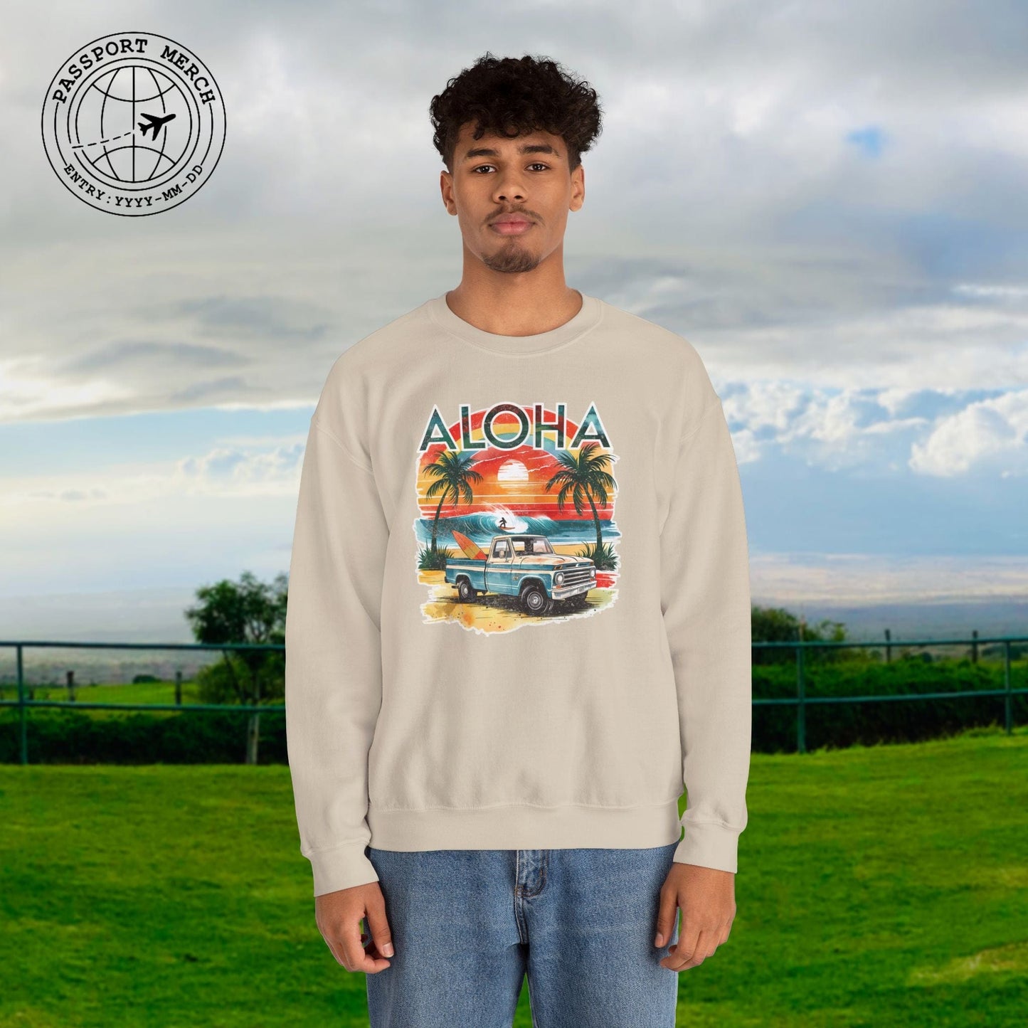 Retro Truck Hawaii Aloha Crewneck