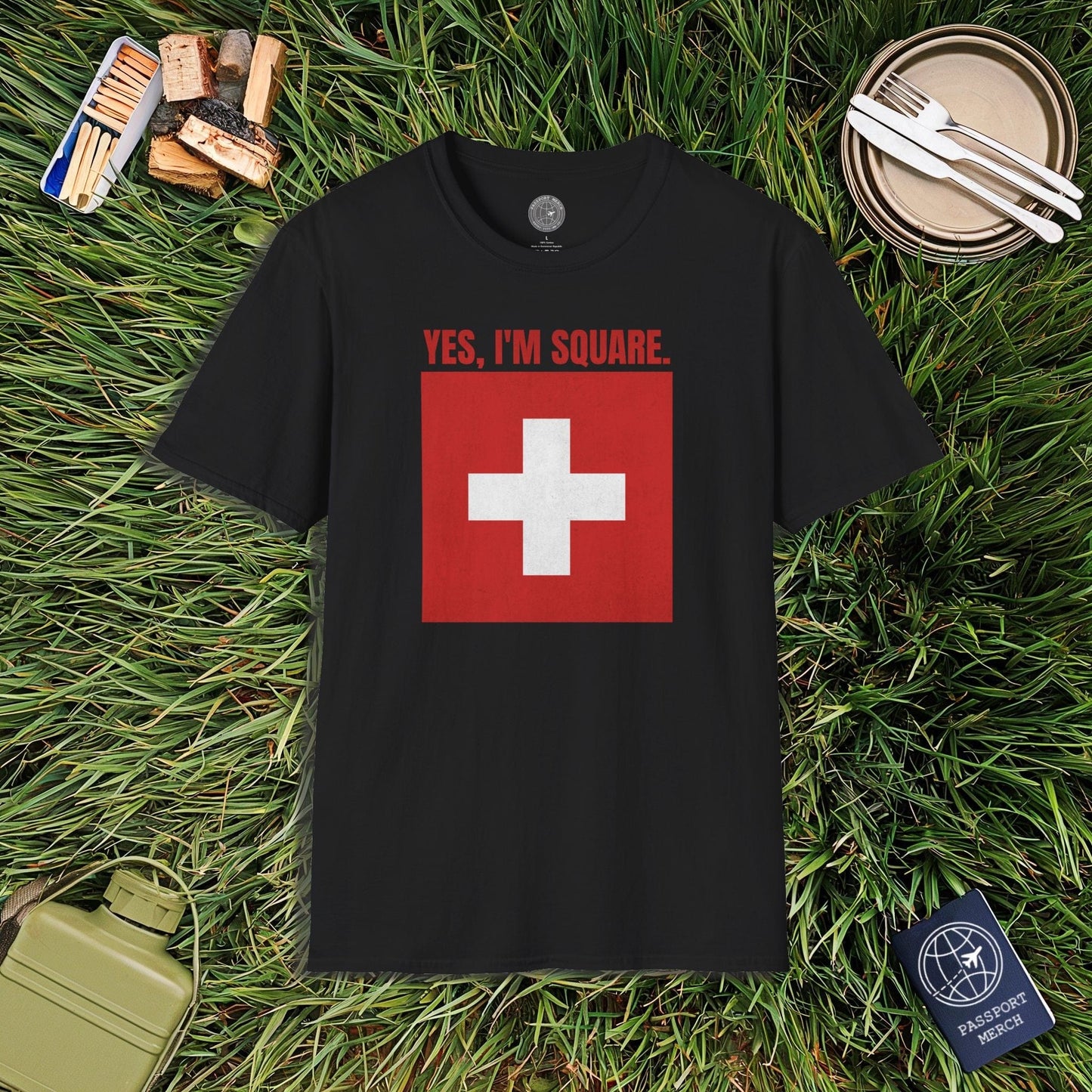 Yes, I'm Square, Switzerland Flag T-Shirt