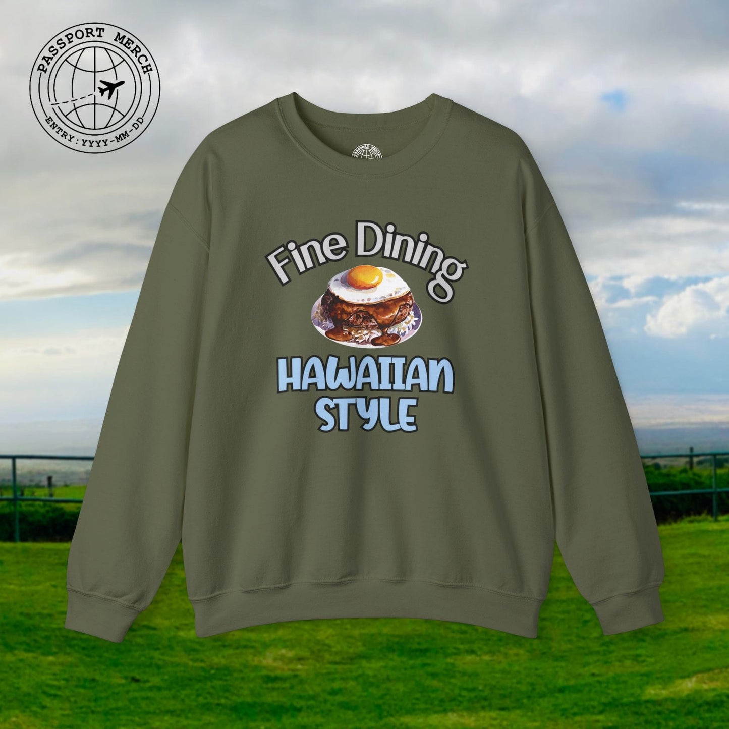 Loco Moco Fine Dining Hawaiian Style Crewneck