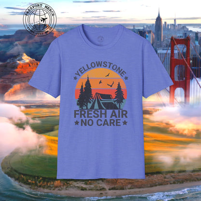 Yellowstone Fresh Air No Care Wyoming T-Shirt