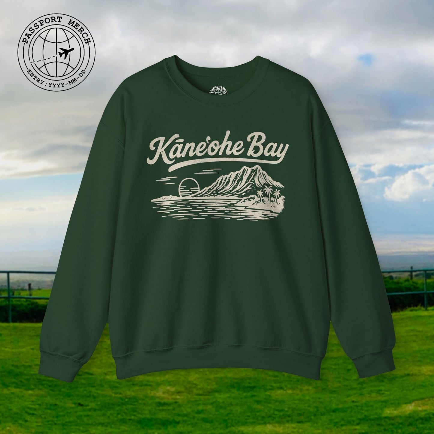 Kaneohe Bay Vintage Monochrome, Hawaii Crewneck