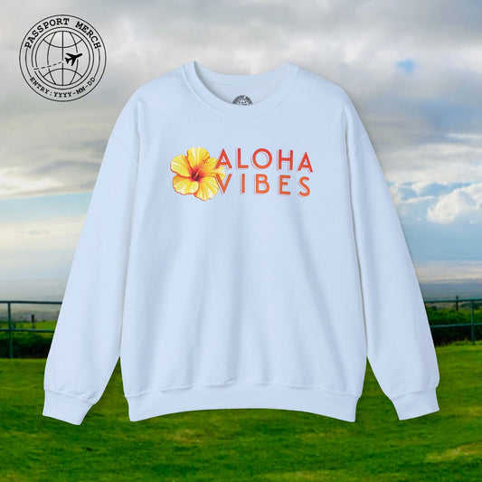 Sun-Kissed Hibiscus Aloha Vibes, Hawaii Crewneck