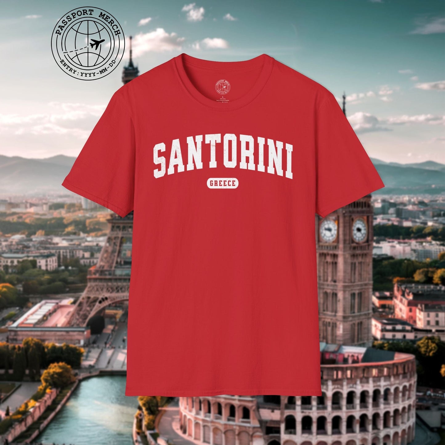 Classic Athletic (Bucket List Edition), Santorini, Greece T-Shirt