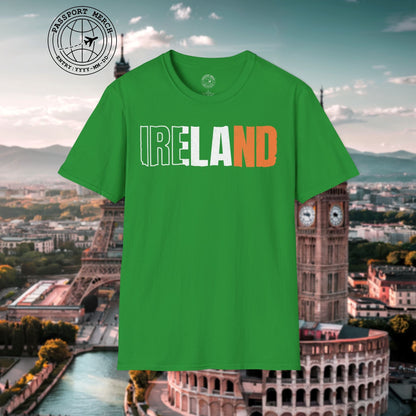 Vintage Ireland Patriotism Letter Flag T-Shirt