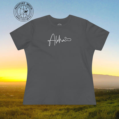 Aloha Heart Signature, Hawaii, Womens Fit T-Shirt