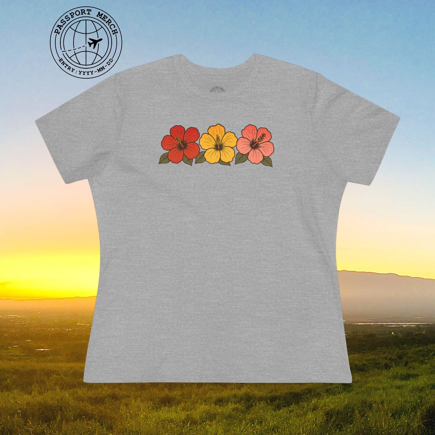 Three Vintage Hibiscus, Hawaii, Womens Fit T-Shirt
