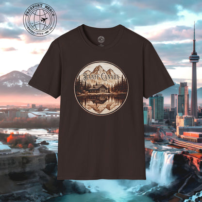 Wood Burned Badge, Banff Canada T-Shirt