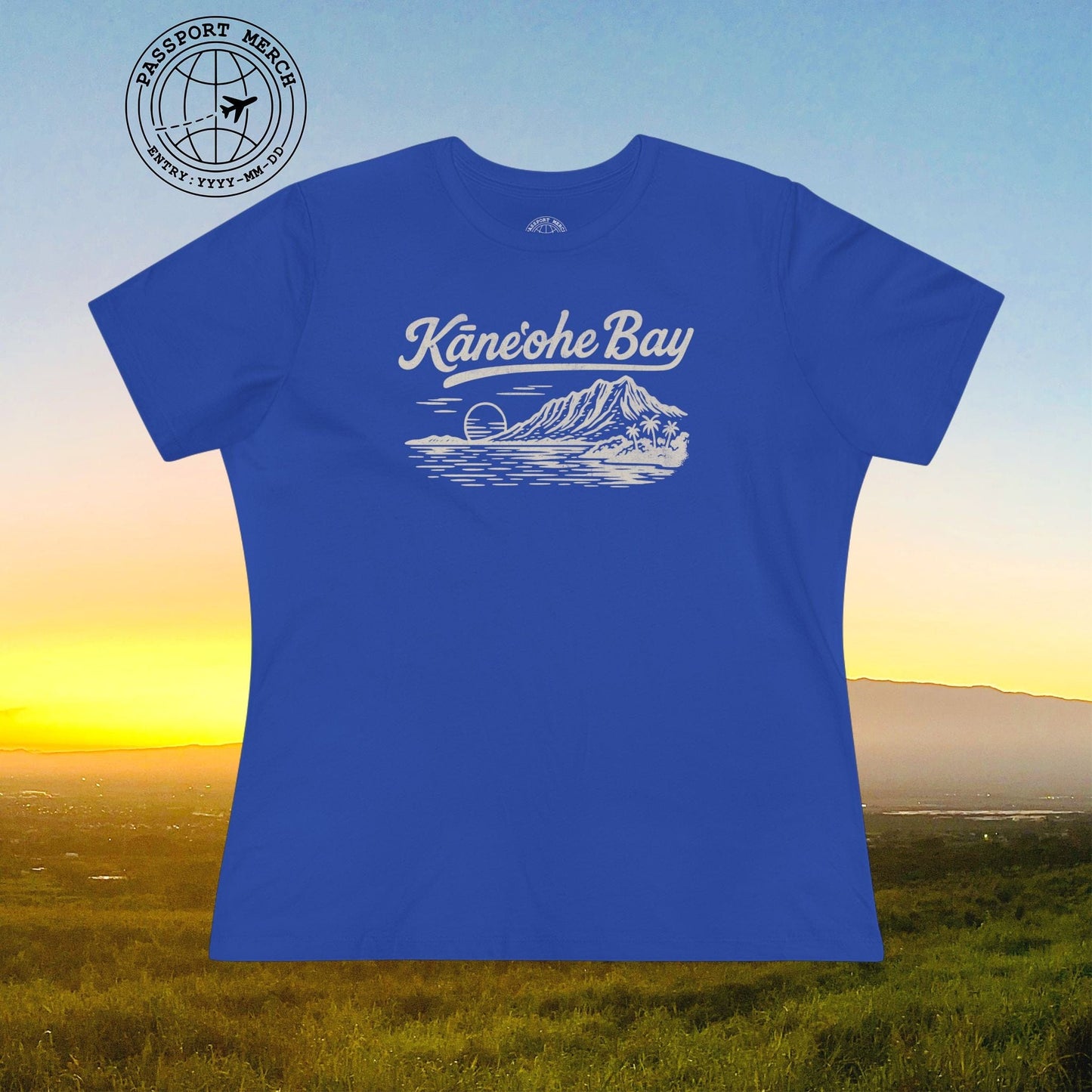 Kaneohe Bay Vintage Monochrome, Hawaii, Womens Fit T-Shirt