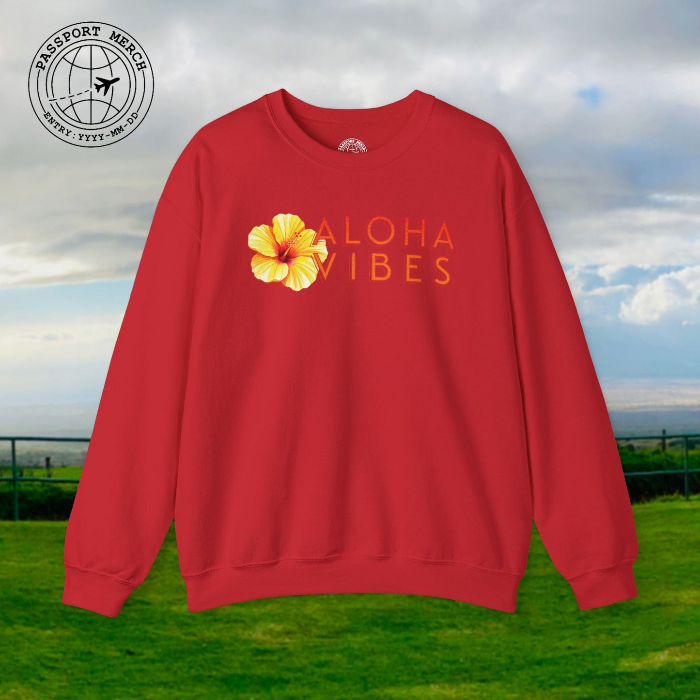 Sun-Kissed Hibiscus Aloha Vibes, Hawaii Crewneck