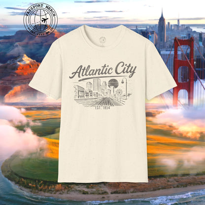 Vintage Atlantic City Monochrome, New Jersey T-Shirt
