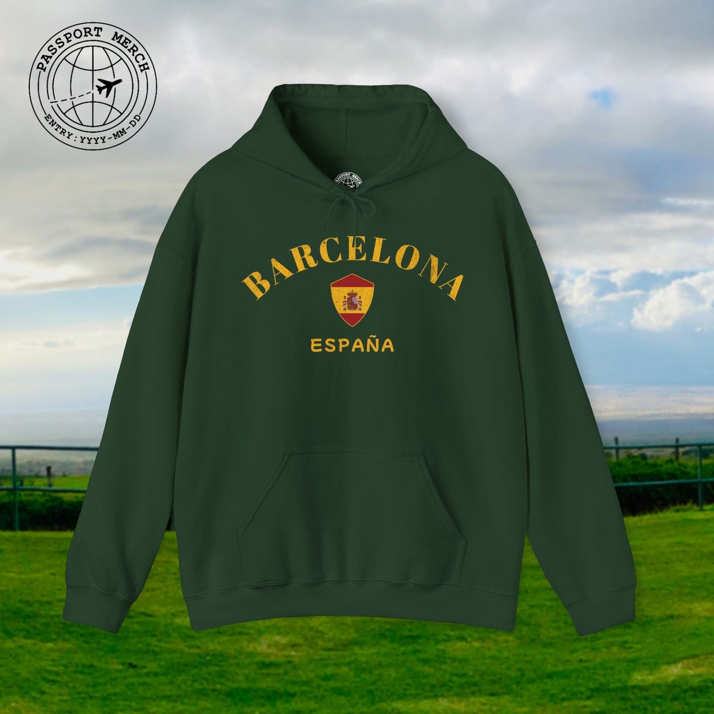 Barcelona with Coat of Arms Spain Hoodie