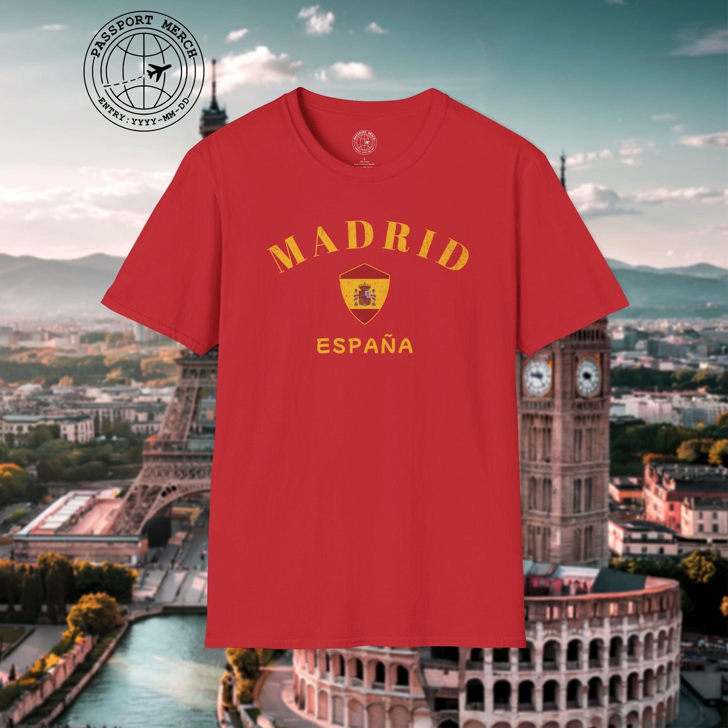 Madrid with Coat of Arms Spain T-Shirt