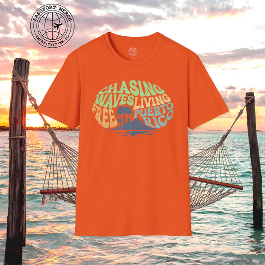 Chasing Waves Living Free Puerto Rico T-Shirt