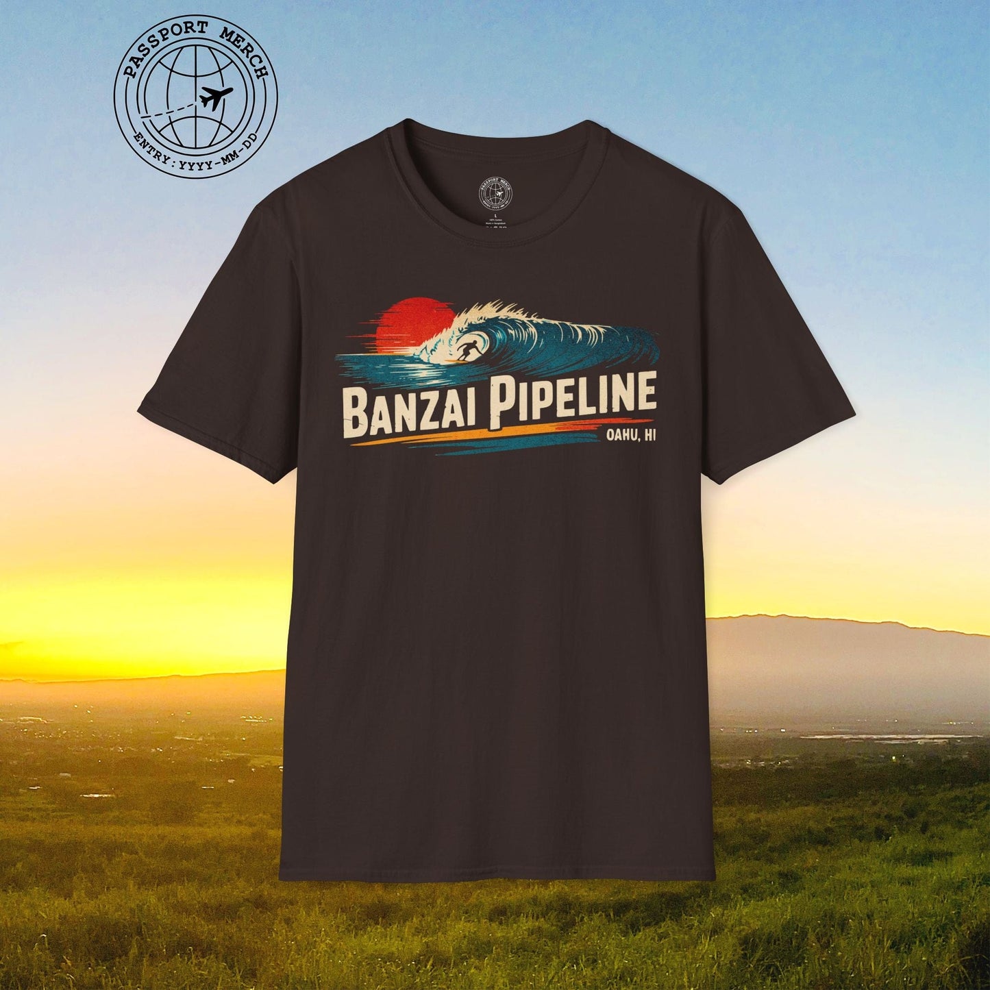 Banzai Pipeline, Oahu, Hawaii - Vibrant Surf Retro T-Shirt