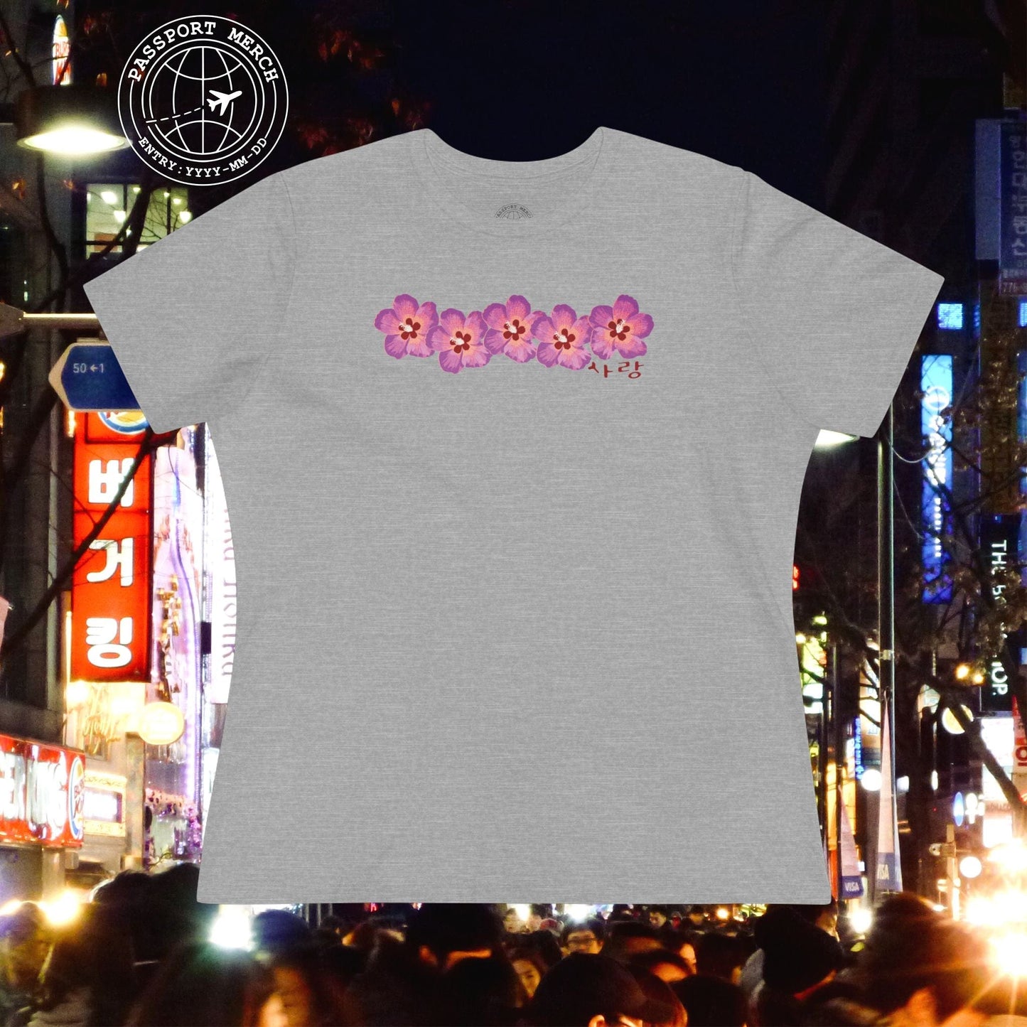 Five Pink Mugunghwa, Korea, Womens Fit T-Shirt
