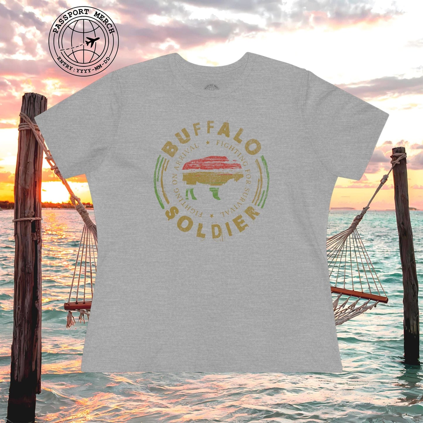 Vintage Buffalo Soldier, Jamaica, Womens Fit T-Shirt