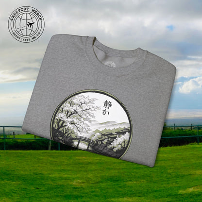 Monochrome Shizuka (Tranquil), Japan Crewneck