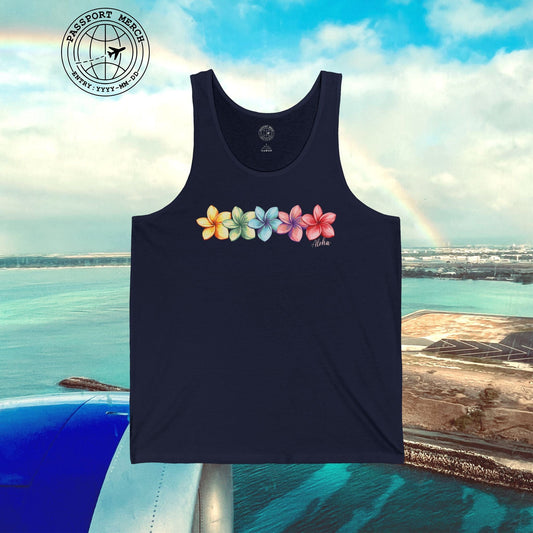 Five Vibrant Plumerias, Hawaii Tank Top