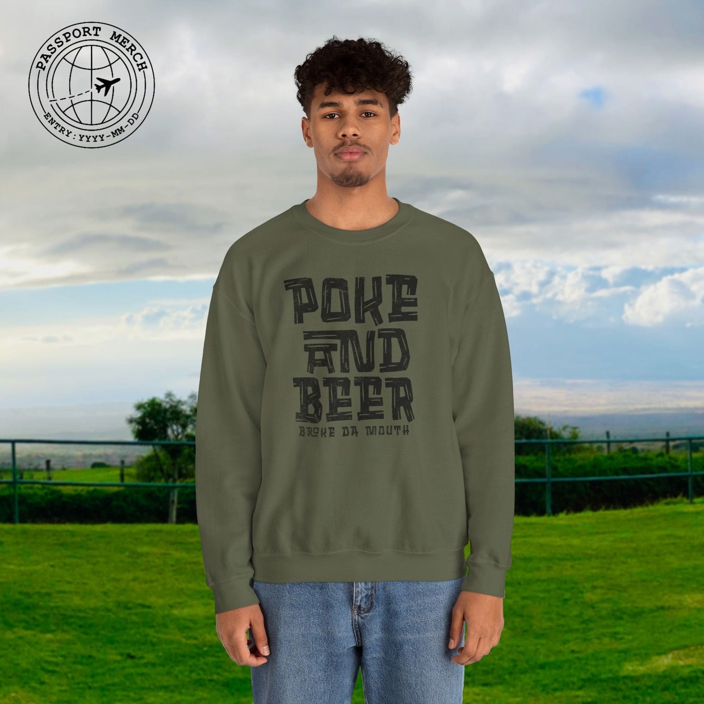 Poke and Beer, Hawaii Crewneck