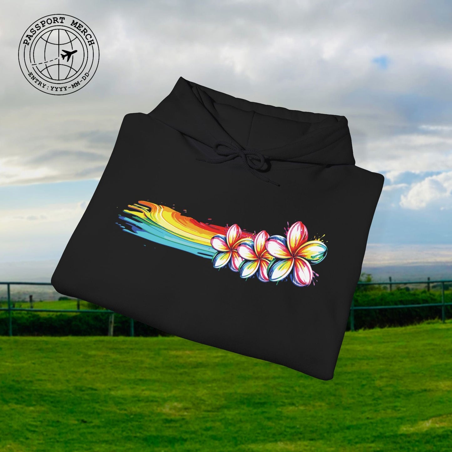 Neon Art Plumeria Rainbow, Hawaii Hoodie