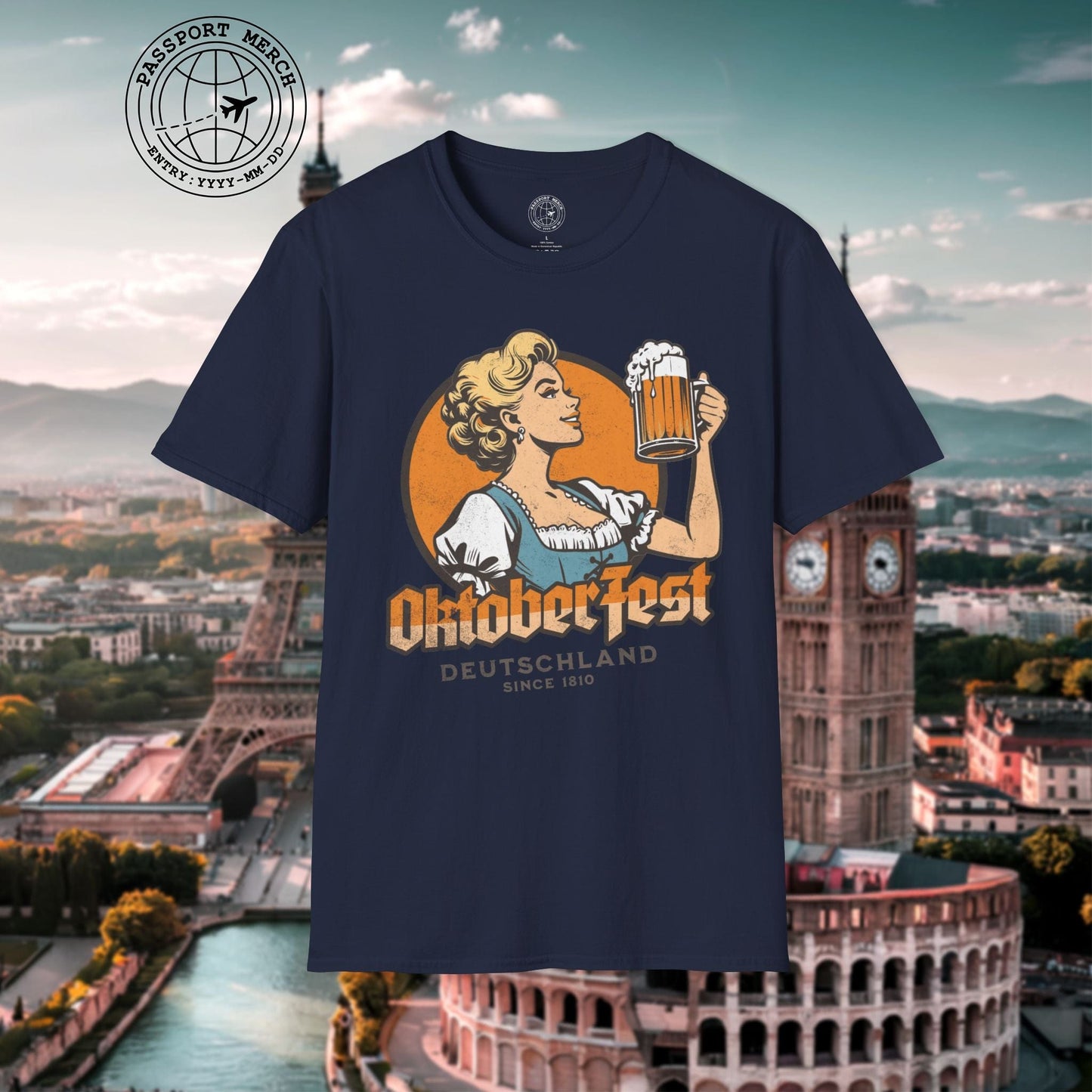 Vintage Oktoberfest Beer Maiden, Germany T-Shirt