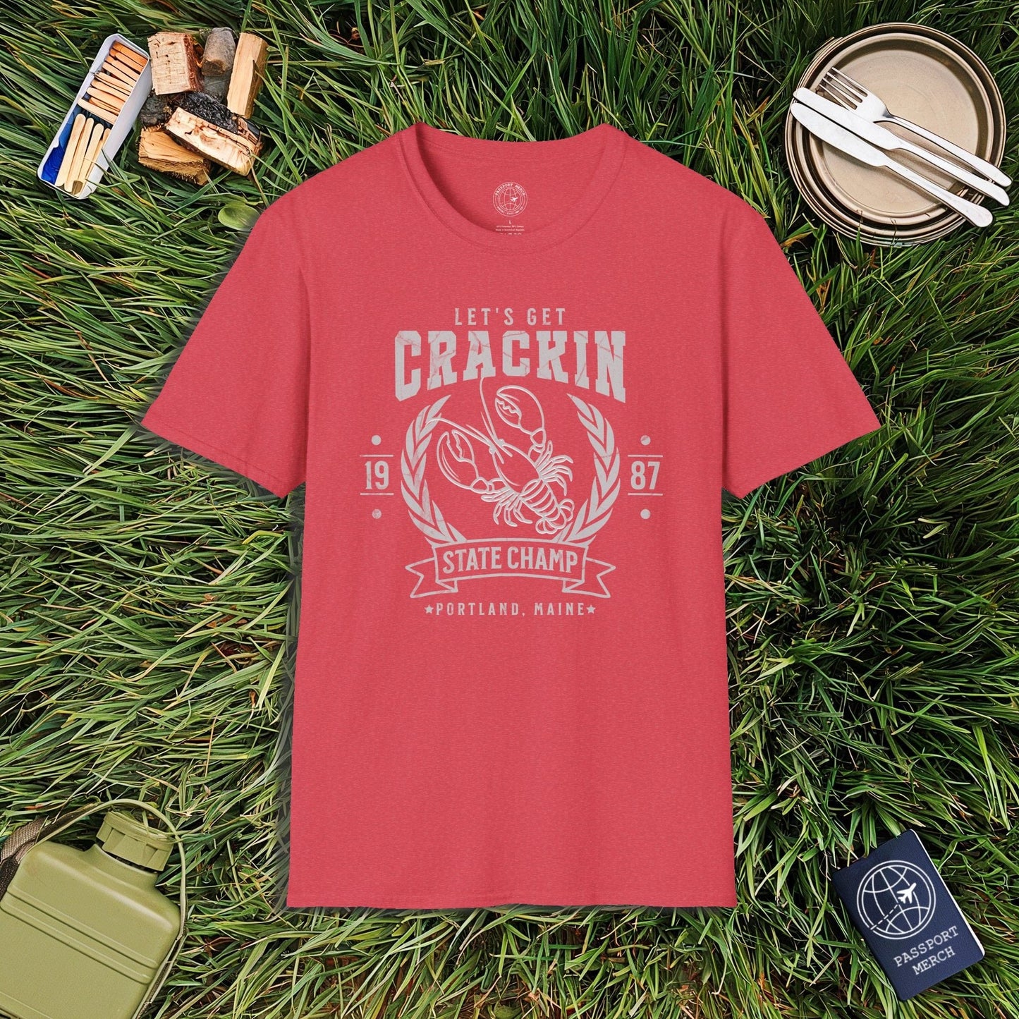 Let's Get Crackin Lobster State Champ, Maine T-Shirt