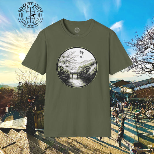 Monochrome Shizuka (Tranquil), Japan T-Shirt