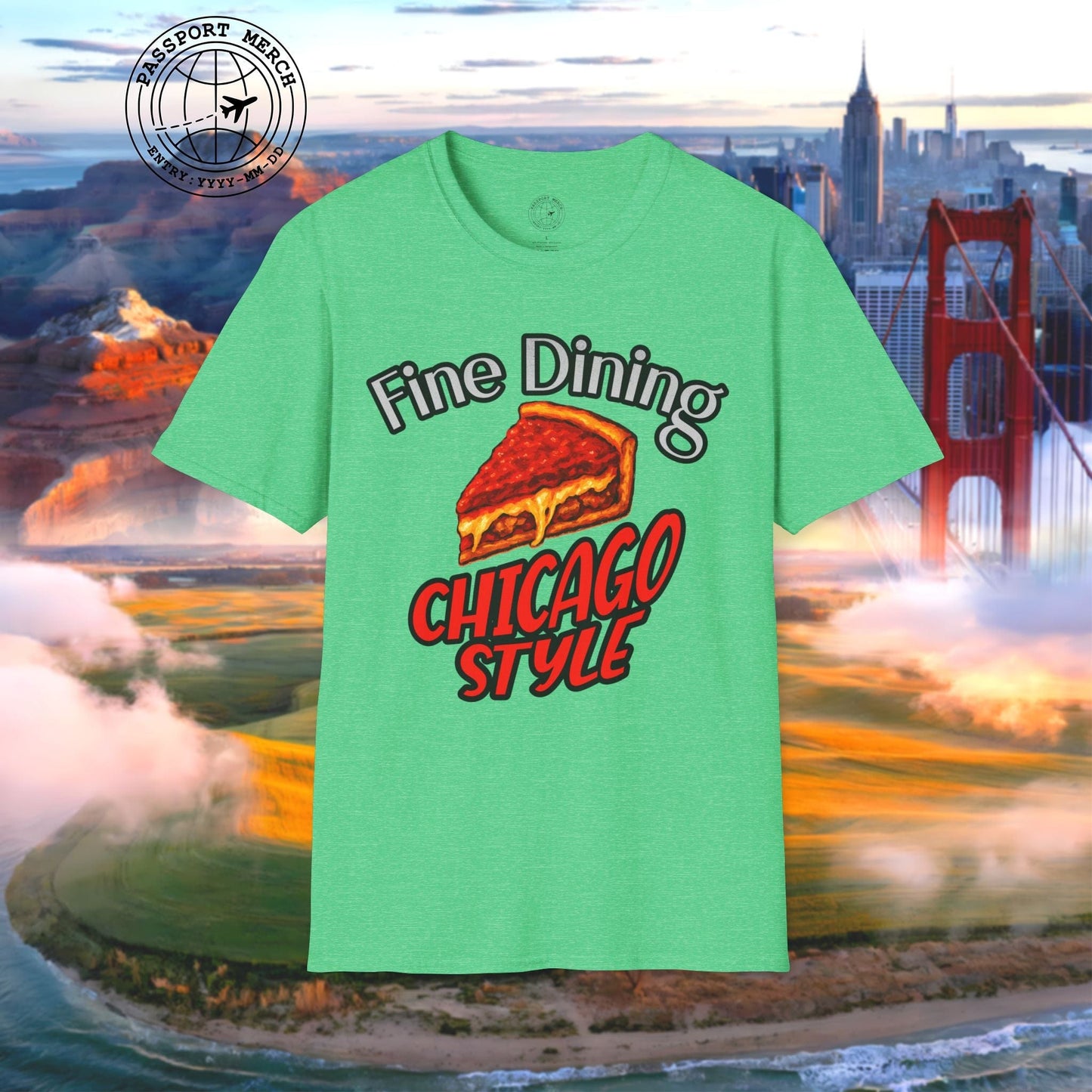 Deep Dish Pizza Fine Dining Chicago Style, Illinois T-Shirt