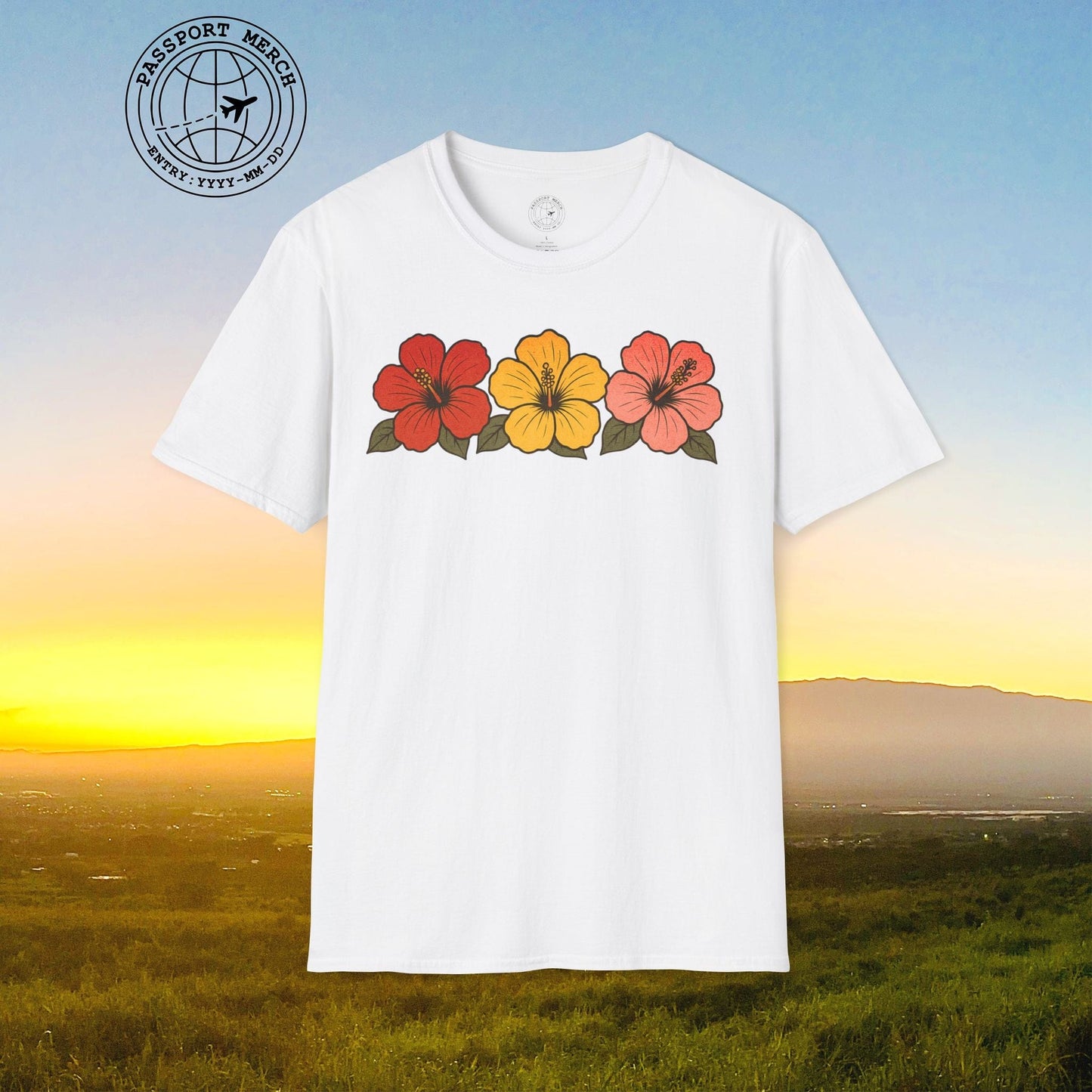 Three Vintage Hibiscus, Hawaii T-Shirt